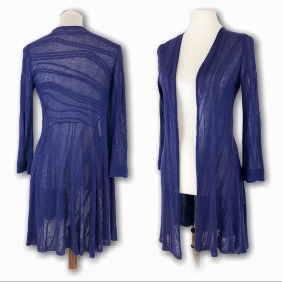 NIC+ZOE Tops - NIC + ZOE Purple Linen Open Front Top Layer XS